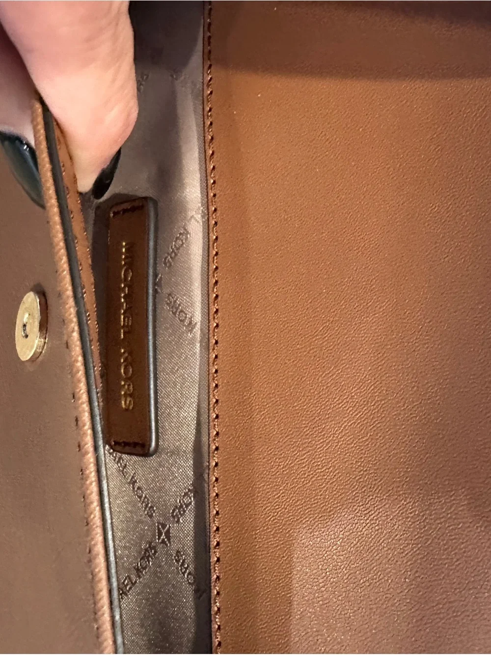 Michael Kors Saffiano Leather Small Crossbody Bag Luggage Brown NWOT